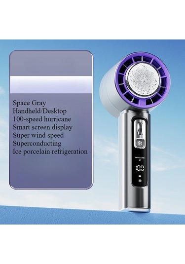 Yarı Iletken Soğutma Buz Kompres Yüksek Hızlı El Fanı Usb Taşınabilir Şarj Edilebilir Açık Küçük Fan 3909 Gri