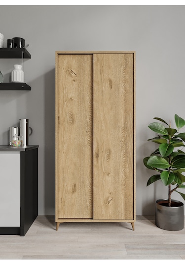 Sürgülü Çok Amaçlı Meşe Mutfak Dolabı, Erzak Dolabı