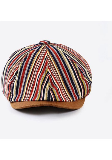 Sekizgen Desenli Şık Ve Modern Kadın Şapkası Kırmızı