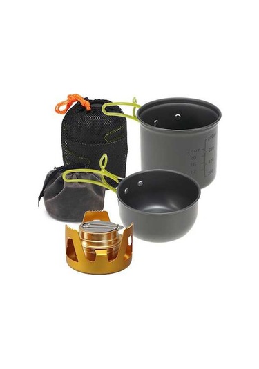 Createtech Yürüyüş Tencereli Skycıty Sırt Sığan Seti Pratik Pişirme Mutfağı Kamp İçin Hava Çantasına Balıkçılık Altın Alkollü Açık & - Xv Altın
