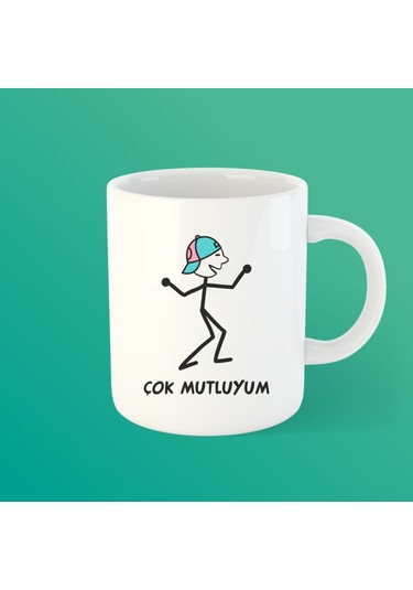 Çok Mutluyum Bardak Kupa