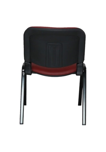 Ofiscombin Ofis Büro Bekleme Misafir Çalışma Konferans Koltuğu Form Sandalye Bordo Deri 00047499864