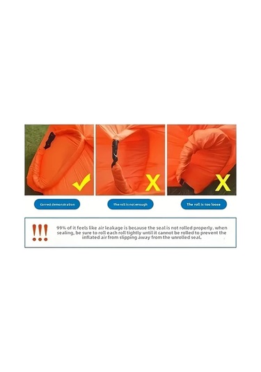 Elmpaly Mavi Hızlı Şişen Kamp Sandalyesi Yastığı Taşınabilir Hafif Şişme Yatak Mavi