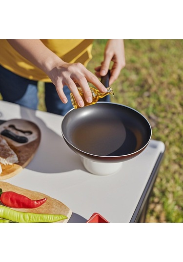 Jeemson Kamp Ve Bisiklet Turları İçin 100ml Alüminyum Alkol Ocası + 3 Parça Paslanmaz Çelik Rüzgar Engelleyici Beyaz Kutulu Gümüş