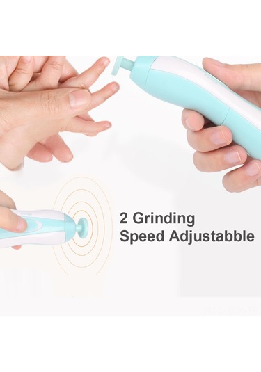 Xindoker Bebekler İçin 6 Başlıklı Elektrikli Tırnak Törpüleme Seti - Pil Dahil Değil Mavi