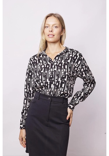 Kadın Cep Detaylı Diz Üstü Hafif Likralı Pamuklu Kumaş Kalem Etek-siyah Siyah