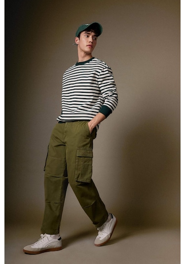 DeFacto Pantolon Wide Leg Fit Geniş Kalıp Normal Bel Geniş Paça Kargo Cepli B1915AX24SPKH262