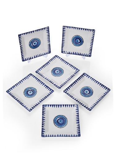 Piatti Naturali 6'lı Nazar Tatlı Tabak Seti Sunum Servis Pasta 15 Cm