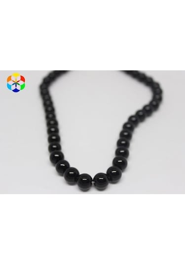 Onix (Oniks) Taşı Parlak YARIM Dizi 8mm (18cm uzunluğundadır)