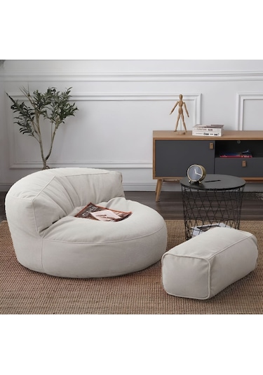 Good Night Twist Puf Aktivite Koltuğu Ve Ayak Pufu Kırık Beyaz