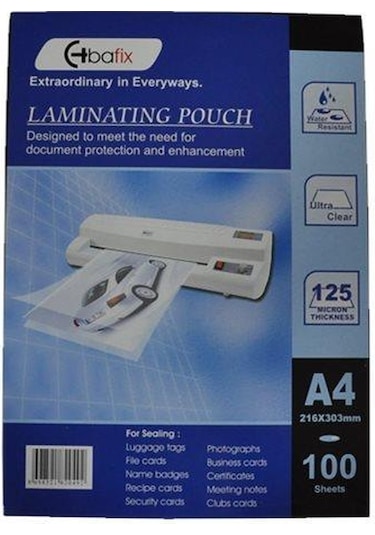 Bafix 216-303 Laminasyon Filmi A4 125 Micron 100Lü