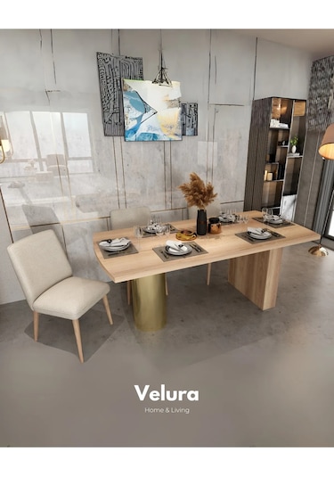 Yuvam Yemek Odası Takımı Yemek Masası + 4 Adet Sandalye Gri