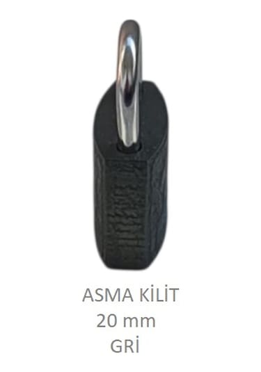 Adilon Asma Kilit, 20 Mm Gri