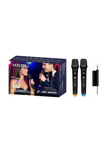 Hepu Hp-m001 Çift El Uhf Kablosuz Telsiz Mikrofon