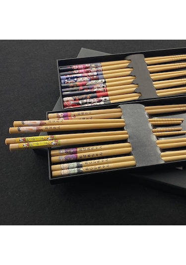 10 Pairs Yeniden Kullanılabilir Çin Klasik Ahşap Çubuklarını Geleneksel Vintage El Yapımı Doğal Çiçek Bambu Çubuklarını Suşi Araçları 2set A Diğer