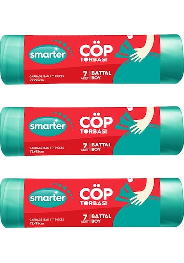 Smarter 3'lü Battal Boy Çöp Torbası Çöp Poşeti