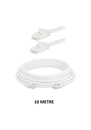 Cat6 Ethernet Kablosu 10mt - Rj45 Hazır Başlıklı İnternet Kablosu