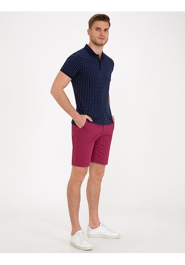 Pierre Cardin Erkek Mürdüm Dokuma Şort 50233249-vr074 Mürdüm