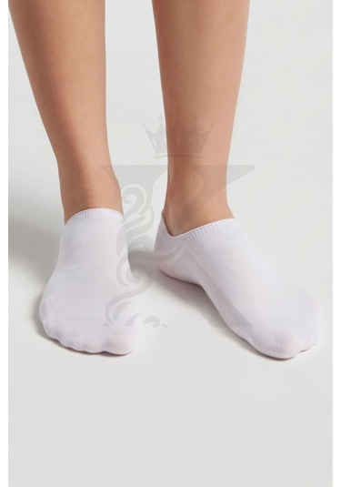 Kral Socks Kadın - Erkek 8 Çift Cotton Dikişsiz Soft Görünmez Penye Patik Bilek Çorap Beyaz