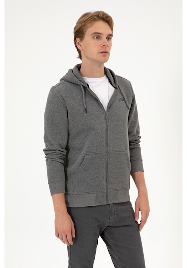 U.s. Polo Assn. Erkek Antrasit Melanj Hırka Örme 50313755-vr081 Antrasit Melanj