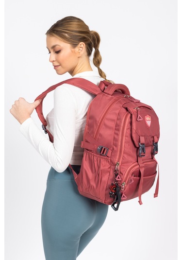 Güçlü Duruş, Maksimum Konfor: Tok Yapılı Günlük Sırt Çantası - Kırmızı Kırmızı
