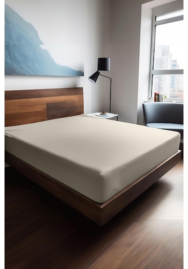 Soley Mix & Match Plain %100 Pamuklu Ranforce 100 X 200 Tek Kişilik Çarşaf Ekru