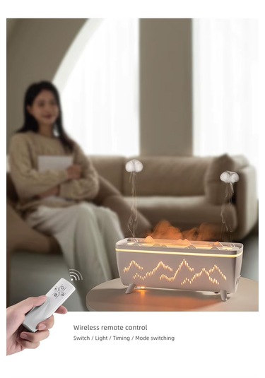 Hava Nemlendirici Ve Yağ Difüzörü - Aromaterapi Makinesi - 3 Renk Led Işık Siyah