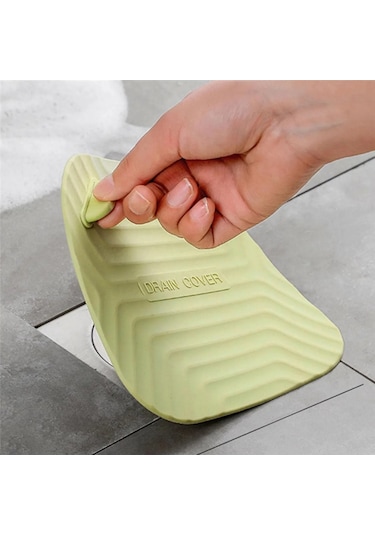 Gri Renk Kare Kötü Koku Önleyici Silikon Mat Banyo Mutfak Lavabo Balkon Gider Tıpası Kapağı