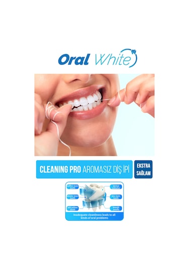 Oral White Cleaning Pro Diş İpi Sade 50 M