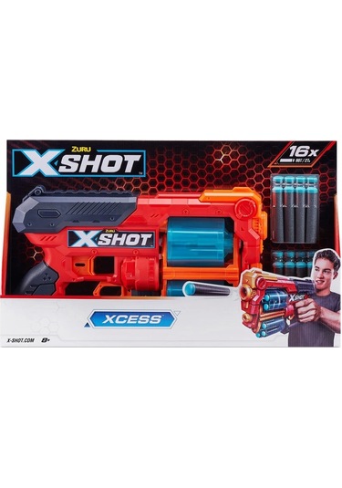 36737 Zuru X Shot Sünger Atan Excel-xcess 16 Mermili Silah