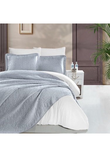 Schafer Shine Yatak Örtüsü Seti -3 Parça -İndigo Çok Renkli