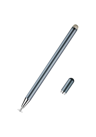 Jd02 Akıllı Tabletler Ve Cep Telefonları İçin Evrensel Manyetik Kalem Kapağı Pan Head Fiber Bez 2'si 1 Arada Stylus Kalem Kozmik Gri