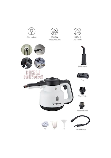 Torima CB-902A - CB-08C Ek Aparatlı Çok Amaçlı Buharlı Temizleyici Set