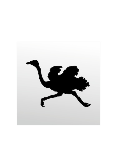 Folyo Sticker Deve Kuşu 90 Cm Uzunluk Siyah