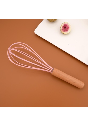 Pembe 1 Adet Ahşap Saplı Yumurta Çırpıcı Silikon Mutfak Pişirme Araçları Is Dayanıklı Yumurta Karıştırıcı Yumurta Çırpıcı 56654253 Pembe