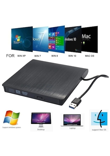 Harici Usb 3.0 8x Dvd Rw Optik Sürücü Hızlı Ve Kolay Kullanım