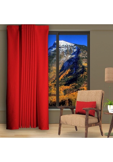 Kırmızı Blackout Karartma Fon Perde Güneşlik Pilesiz Extraforlu Düz Dikim-kırmızı Kırmızı