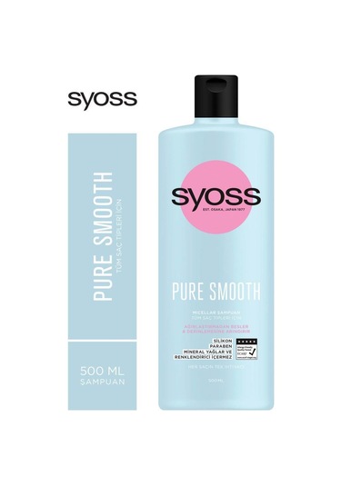 Syoss Pure Smooth Micellar Ağırlaştırmayan Silikonsuz Şampuan 2 x 500 ML