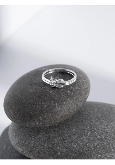 Sılverme 925 Ayar Gümüş Çift Deniz Düğüm Halkası 388928136 Gümüş