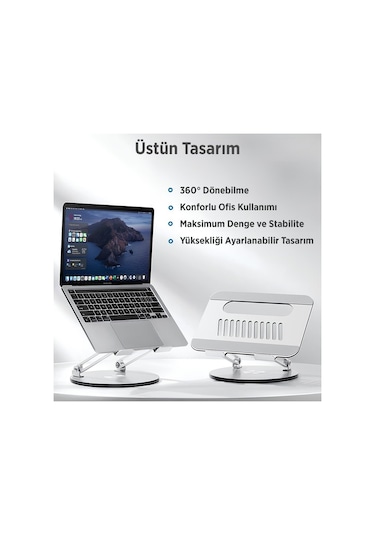 Juo 360 Dönebilen Yükseklik Ayarlı Metal Notebook Laptop Standı