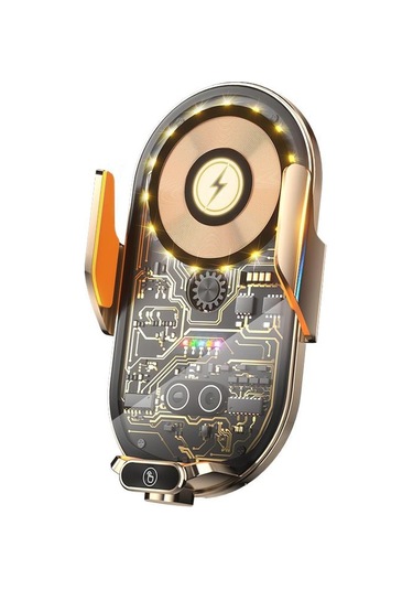 Altın Yeni Şeffaf Manyetik Araç Navigasyon Destek Çerçevesi Araba 66w Kablosuz Şarj Cihazı Süper Hızlı Şarj Araç Telefonu Tutucu