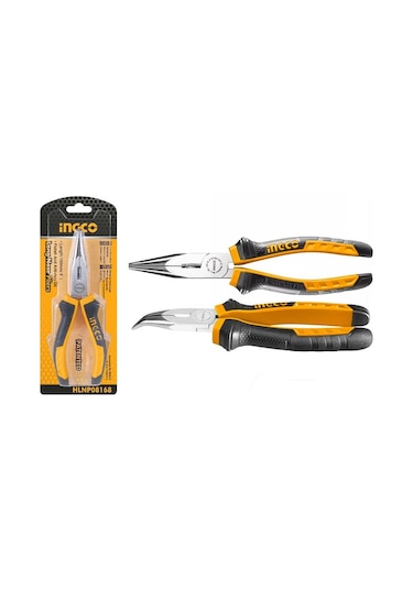 Ingco HBNP08168 Eğri Kargaburun Pense 160 MM
