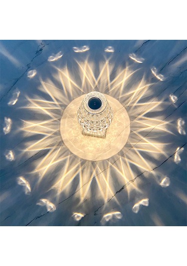 Hfambition Modern Usb Masalı Kristal Masa Lambası - 3000k/6000k Sıcak Soğuk Işık, St001 Model, Ampul Dahil