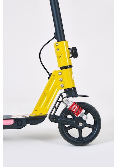 Elektrikli Çocuk Scooter 130w 3 Kademe Hız Ayarlanabilir Gidon Uzun Menzil Koruma Seti Hediye Sarı