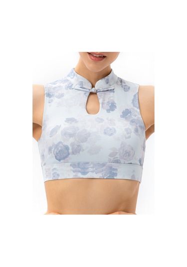 Skycity Kadınlar İçin Yoga Sporcu Sütyeni, Dik Yaka, Düğmeli, Baskılı, Kolsuz, Rahat, Koşu Ve Günlük Kullanım Açık Mor