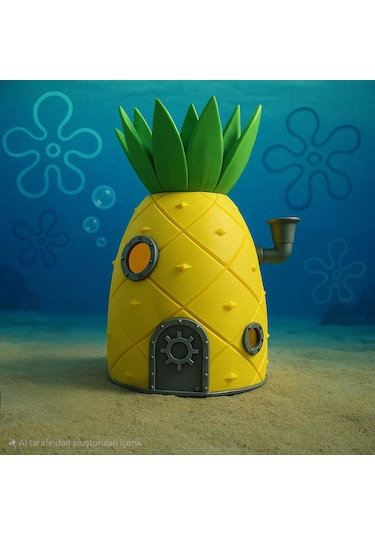 Sünger Bob Ananas Evi Dekoratif Figür Eğlenceli Ev Ve Ofis Deko