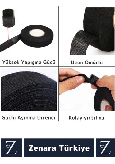 Isıya Dayanıklı Yüksek Aşınma Dirençli Kalıntı Bırakmaz Kaymaz Alev Geciktirici Bant 10 Metrex5 Adet