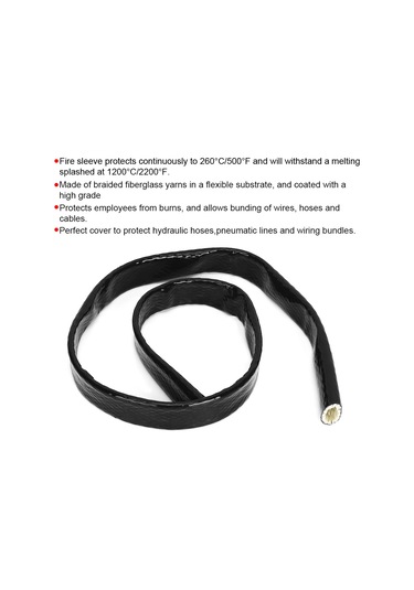 Reedark Siyah Cam Elmaslı Isıya Dayanıklı Koruyucu Kılıf - 19mm Çap X 1m Uzunluk, 1650 C Isı Dayanımı, Hidrolik Hortum Ve Kabloları Korur