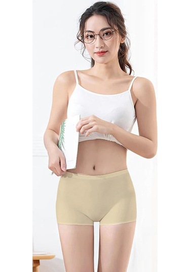 Royaleks Kadın Dikişsiz Görünmez İz Yapmaz Mini Şort Boxer Siyah-Beyaz-Ten 6 Adet Çok Renkli