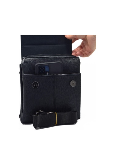 Erkek Siyah Çapraz Askılı Omuz Ve El Çantası Siyah